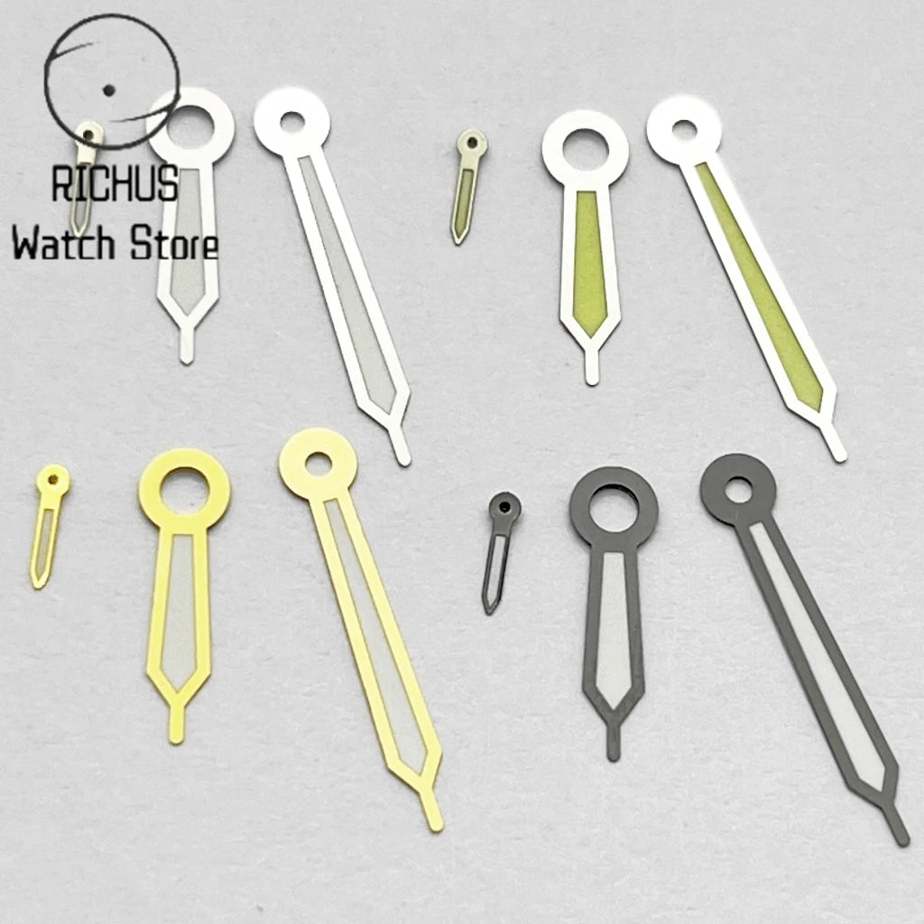 Nipple end ETA6497 Watch Hands Silver/Blue/Gold/RoseGold Green Luminous Fit ETA 6497 6498 ST3600 3620 Movement Accessory Part