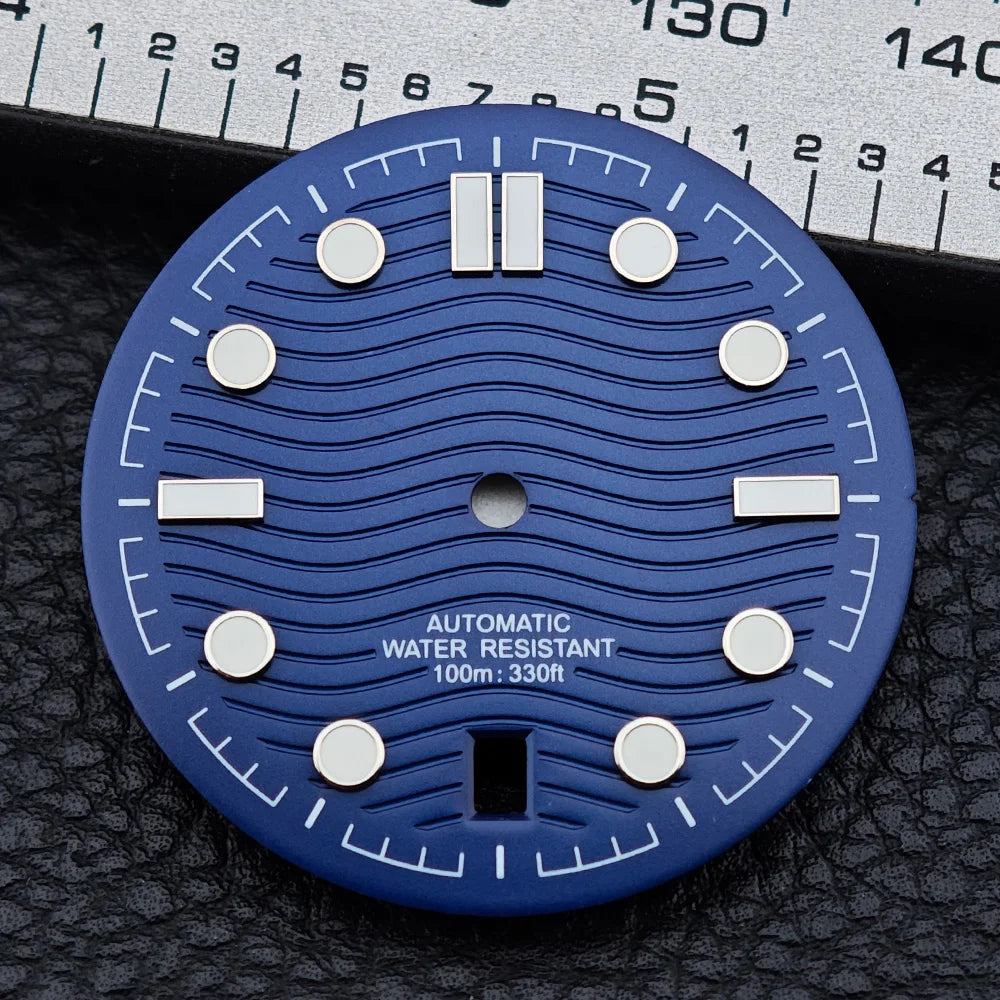 31.7mm seamaster Watch Dial For 300 Series NH35 NH36 Movement 6 O‘clock Date C3 Green Luminous Mechanical Watch Parts