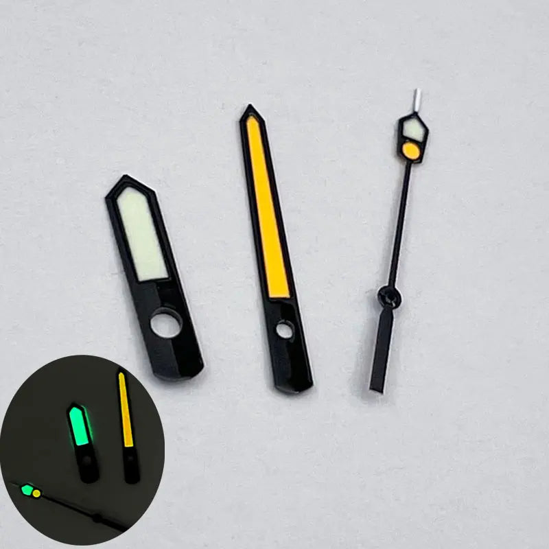 Black&Orange &White Watch Hands For NH35A NH36A 7s26 7s36 7s25 7s35 Needles Green Luminous Wristwatch Parts