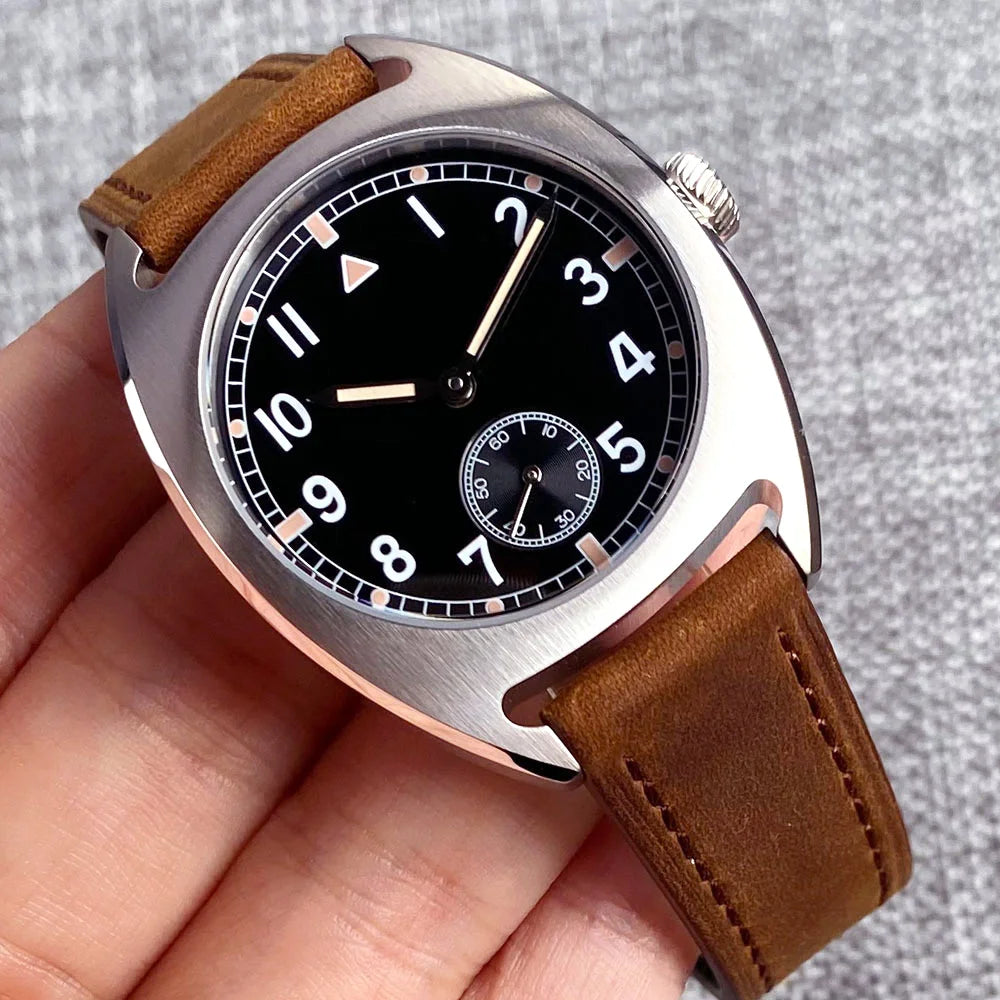 36mm Sub Second Pilot Watch Tandorio TD921A ST1701 Selfwinding Mineral Glass Identity Crisis Glassback