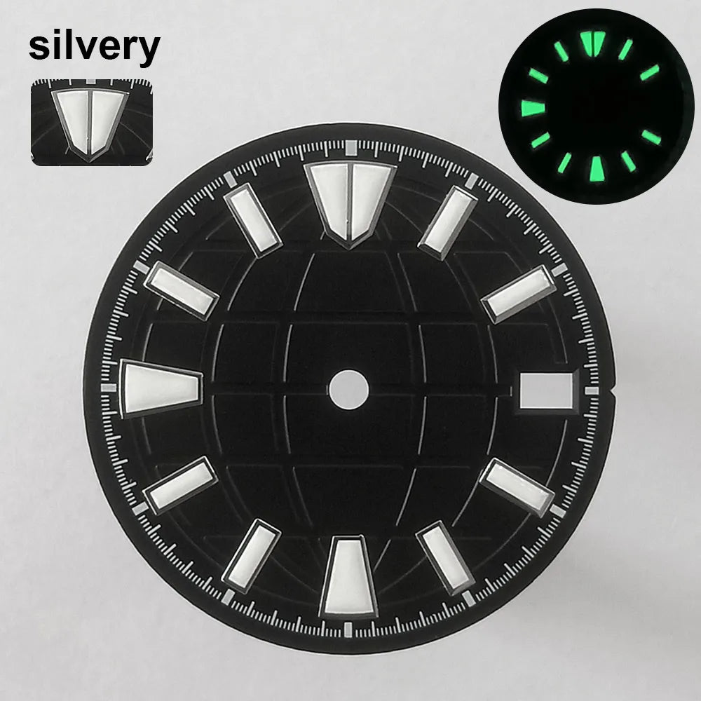 151 type of dials Submariner 28.5mm dial with calendar window suitable for NH35 movement luminous dial can support DIY dial customization name/logo