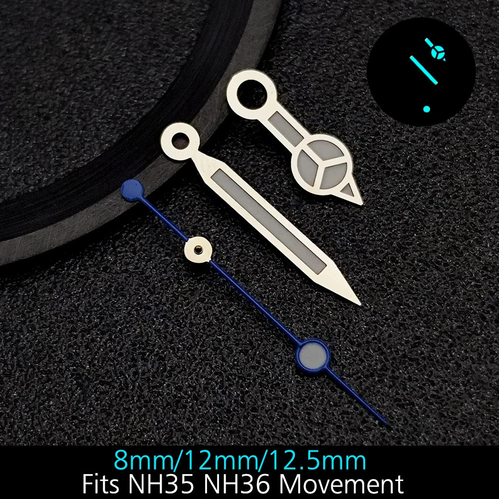 28.5mm blue lume NH35 NH34 Dial Single Calendar Submariner style with Hands Watches accessory