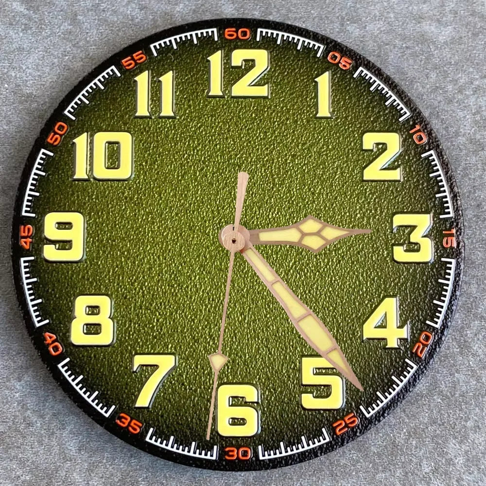 Tandorio 40.5mm Matte Watch Dial Fit NH35 NH36 ETA2824 PT500 Arabic Numeral Watch Face Automatic Watch Accessories Replace Parts