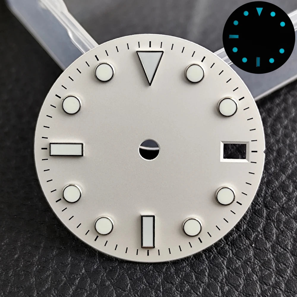 28.5mm blue lume NH35 NH34 Dial Single Calendar Submariner style with Hands Watches accessory