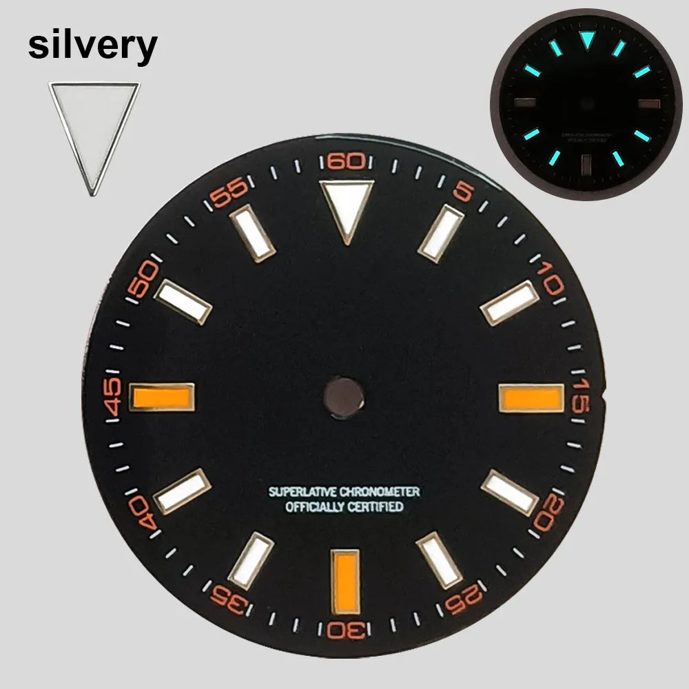 151 type of dials Submariner 28.5mm dial with calendar window suitable for NH35 movement luminous dial can support DIY dial customization name/logo