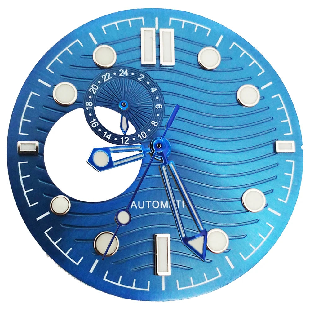 NH39 Watch Dials 31mm Subsecond dial Hands Green Luminous Watch Accessories Parts