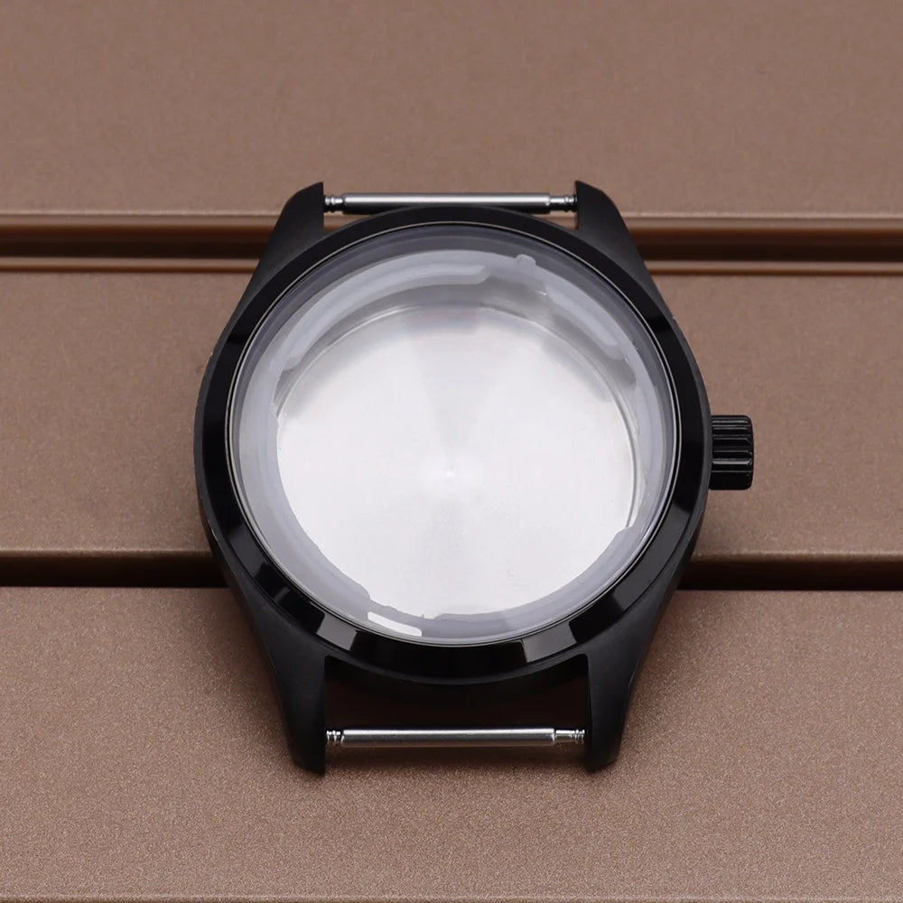 40mm Pilot Watch Case Brushed Design 316L Stainless Steel For Seiko NH35 NH36 NH34/38 Movement 10ATM Watch Parts