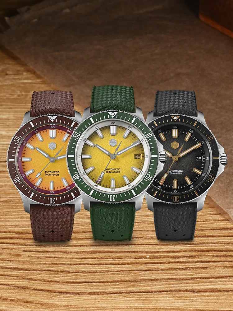 San Martin Diver SN0118G 40mm Original Design Fruit Series  NH35 Automatic 20Bar AR Sapphire BGW Luminous SN0118