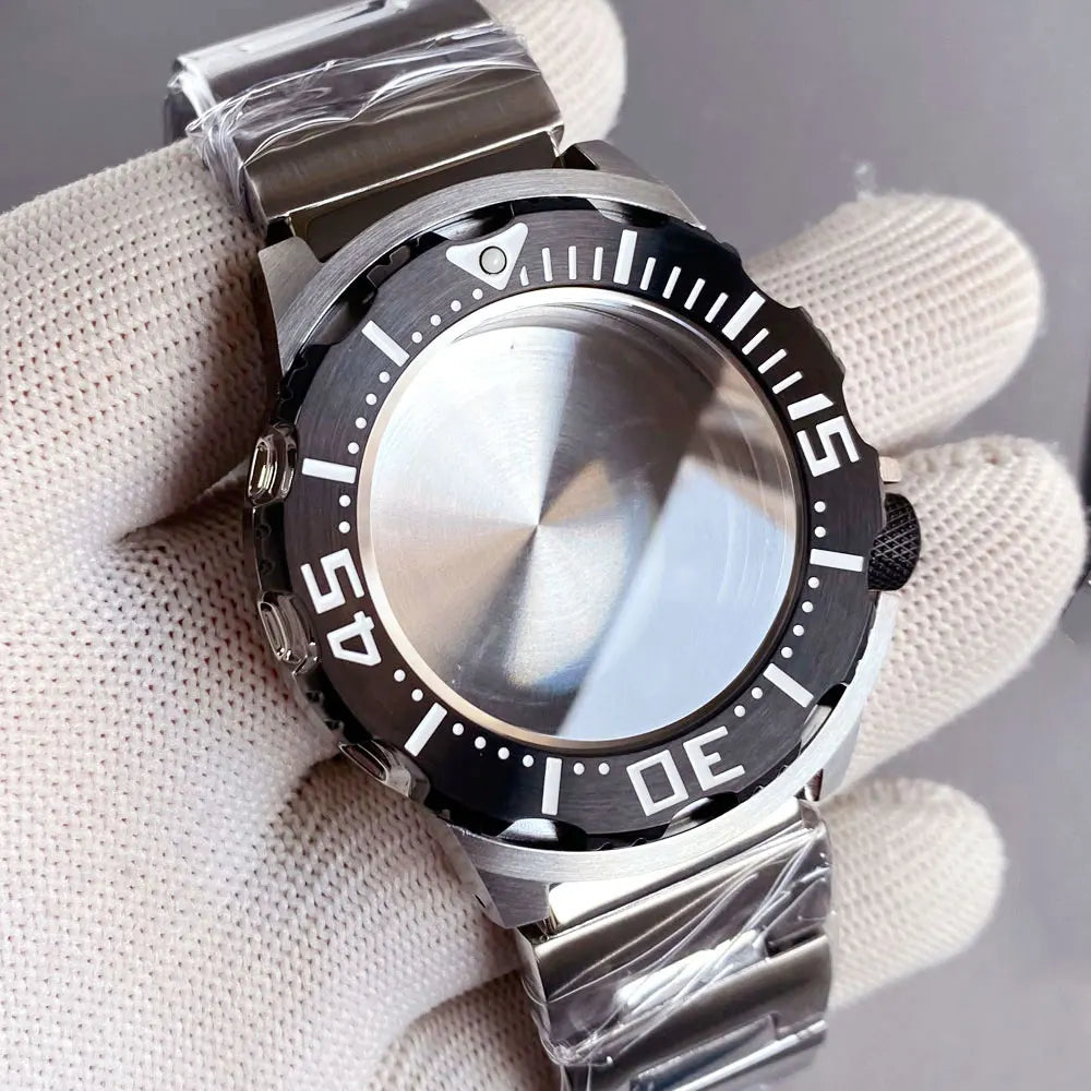 42mm Monster Watch Case Stainless Steel Bracelet Sapphire Crystal 20ATM NH35 NH36 pt5000 eta2824 sW200 Automatic 3.8 Crown 120click