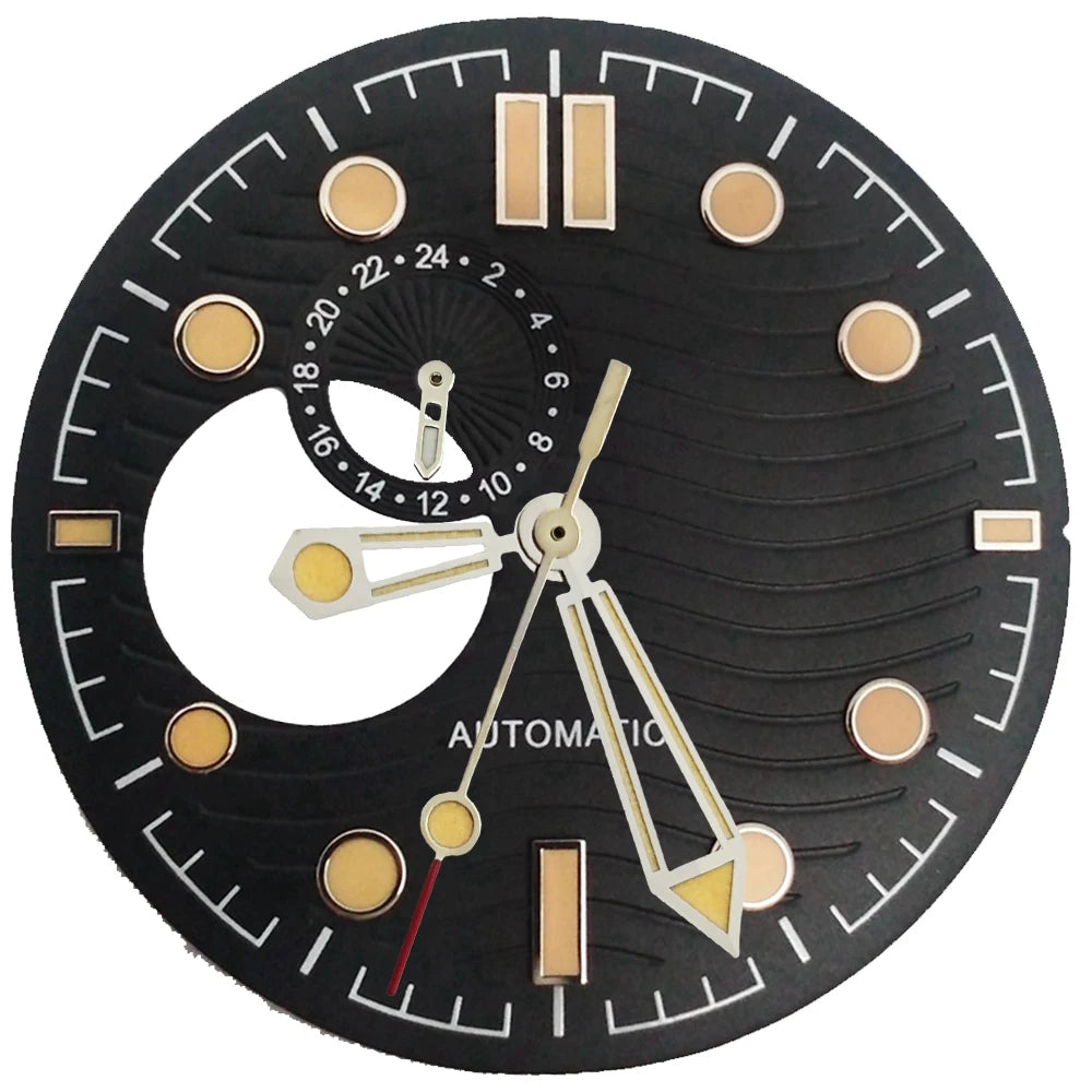 NH39 Watch Dials 31mm Subsecond dial Hands Green Luminous Watch Accessories Parts