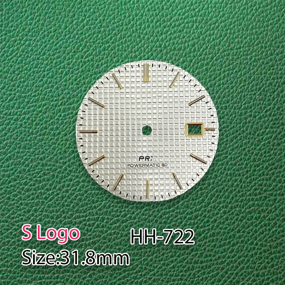 31.8mm watch dial PRX dial NH35 Oak dial Dial No Hands Green Luminous Suitable for NH35 NH36 Movement Watch Modification Accessories