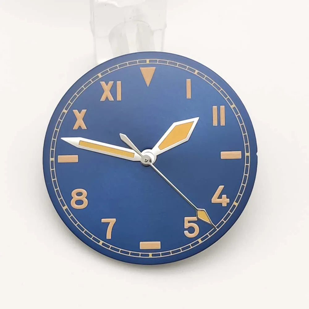 Retro 28.5MM Watch Dial with Green Luminous half rome number for NH35/NH36/2824/8215 Movement Watches Hands