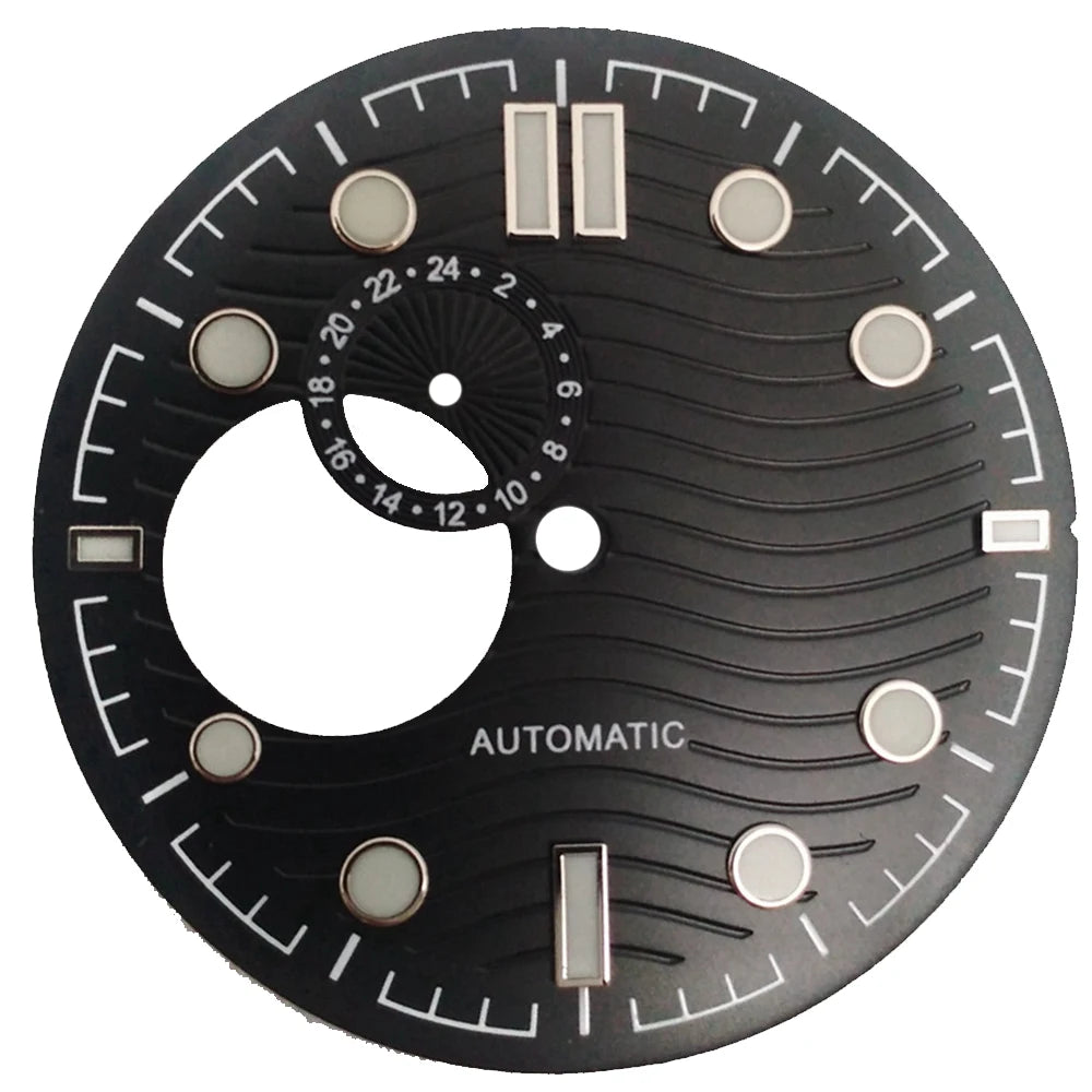 NH39 Watch Dials 31mm Subsecond dial Hands Green Luminous Watch Accessories Parts