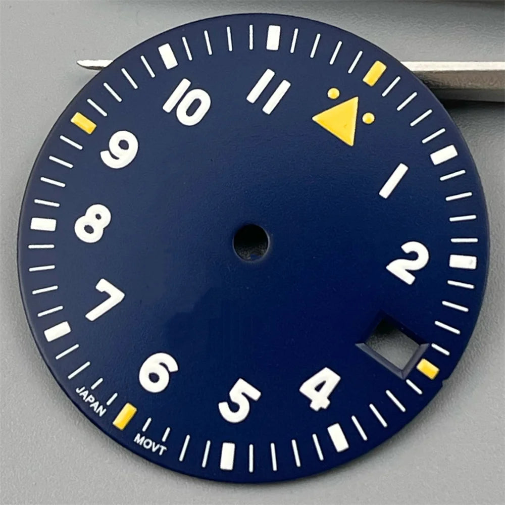 Watch Dial 29mm Pilot Style Black Green White Dial C3 Green Luminous Fit NH35 NH36 ETA2824 2836 PT5000 MIYOTA DG Movement