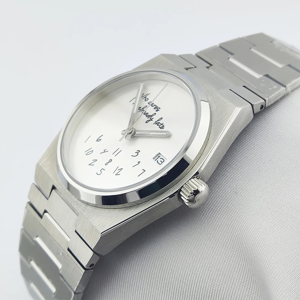 Special Dial PRX Watch TMI nh35 Who cares i'm already late  Sapphire 40MM 5Bar Dress