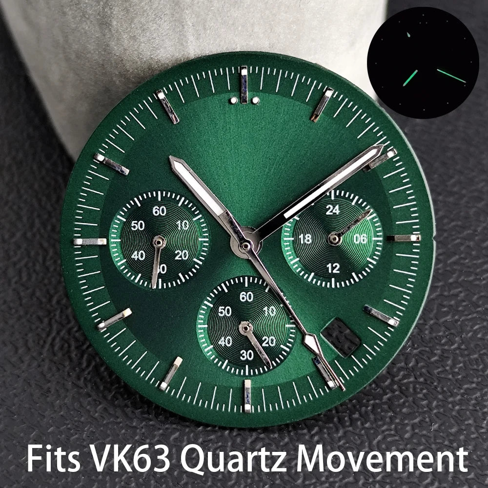 40mm Speedmaster Watch Case Stainless Steel For VK63 VK64 Chronograph Quartz Movement Mineral Moon Foorprint Sterile Caseback