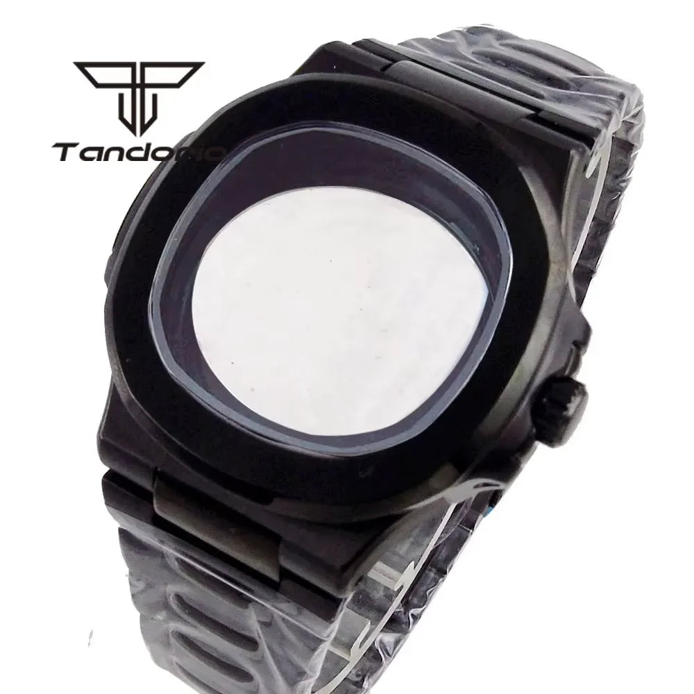 Square Watch Case fit for Philippe Nautilus 40mm Japan NH35A NH34 NH70 Movement Sapphire Glass Watch Parts