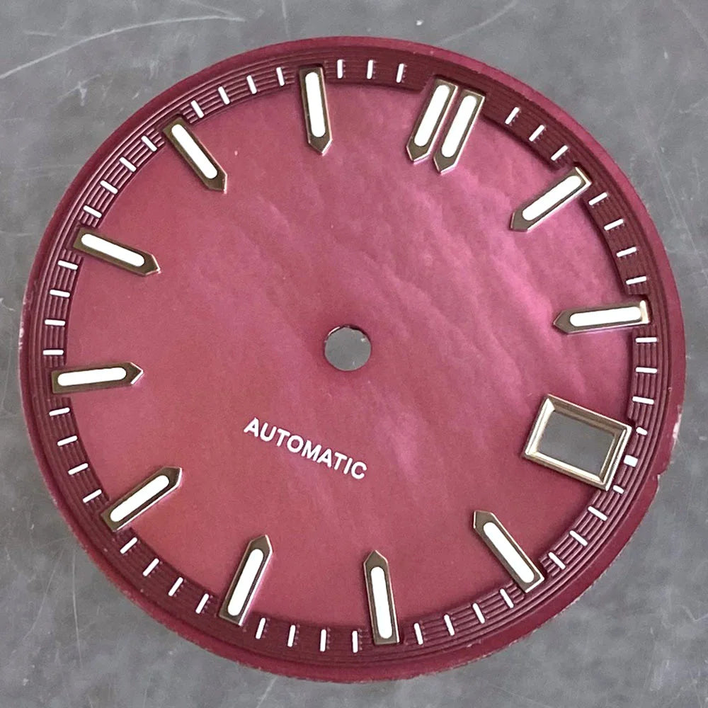 29mm MOP Dial Mother of Pearl watch Dial blue/black/red/white Hight Quality Fit TMI NH35 NH36A movement Green Luminous