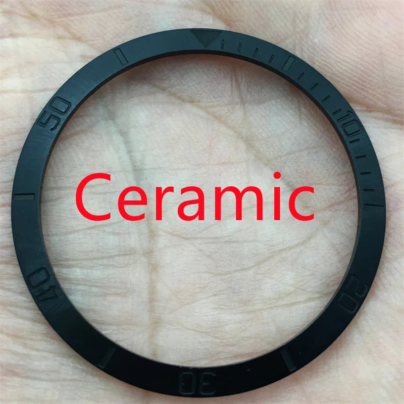 BB58 Watch Bezel Insert 37.2mm x 31.4mm Ceramic/aluminium for 39mm Case Watch Accessory Parts