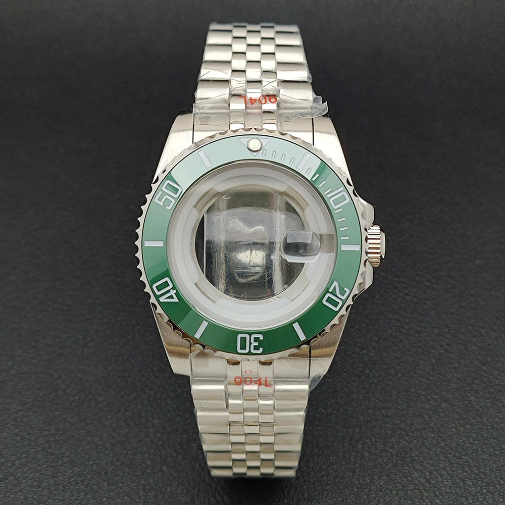 34MM NH05 時計ケース ベゼルインサートリング サファイアガラス ステンレススチール ねじ込み式クラウン レディース 時計ケース NH05 NH06 ムーブメントに適合