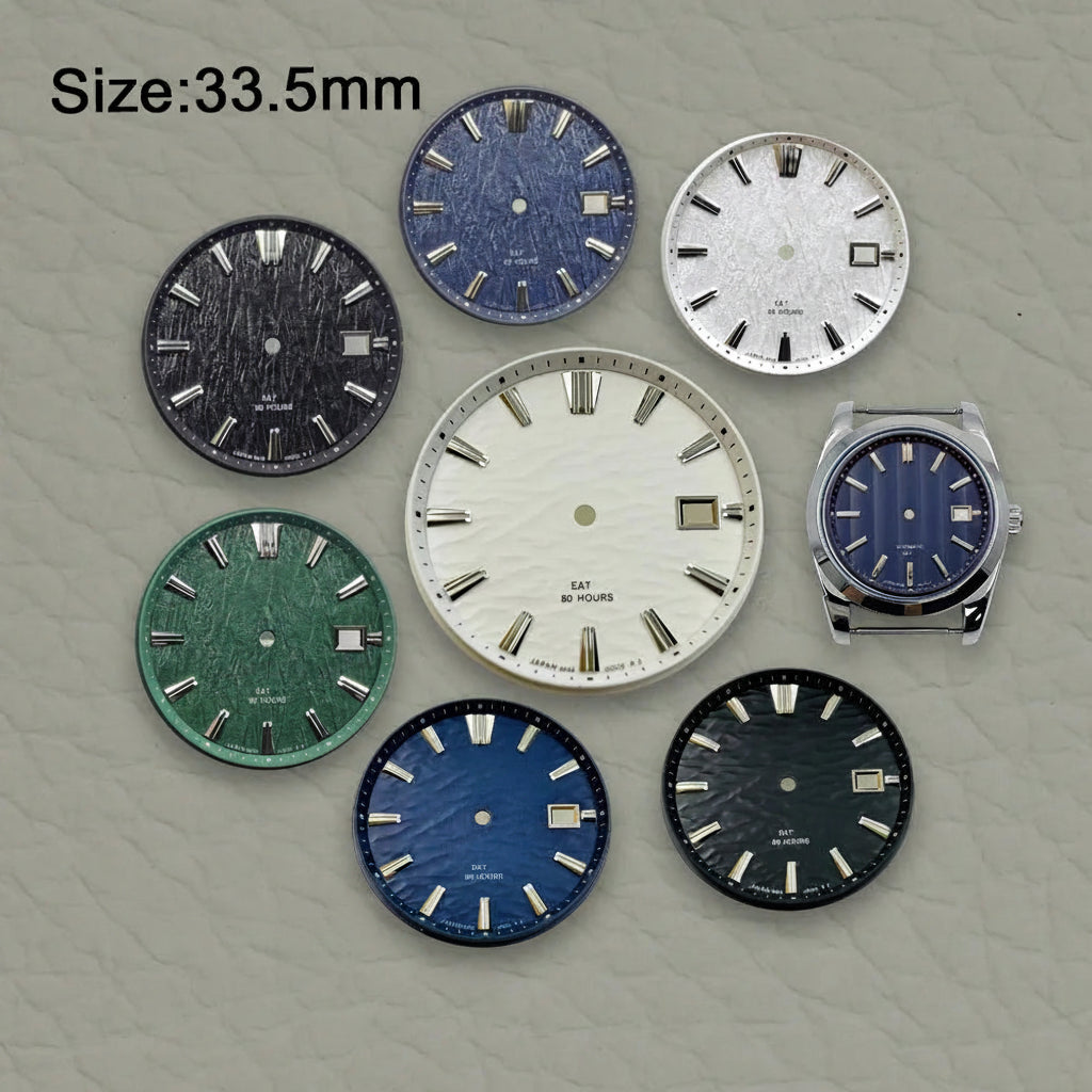 New 33.5mm GS style No Logo Dial water ripple Dial Suitable For NH36 Nh35 Movement High Quality Watch Modification Accessories
