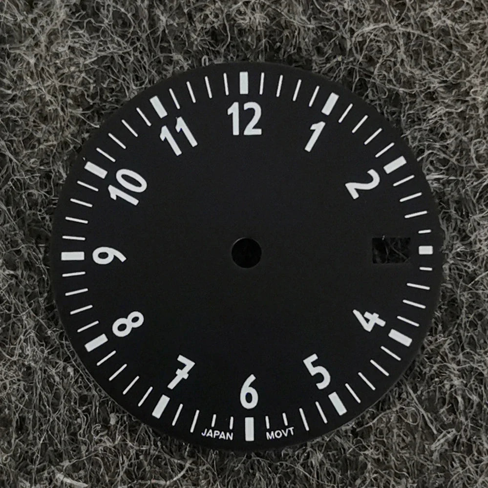 28.5MM Watch Dial NH35 Single Date / No Date Calendar Watch Faces Green Luminous Watch Accessories for NH35/ NH36/ 4R Movement