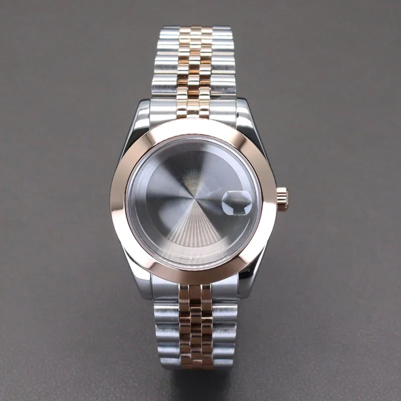Explorer Watch Case 36mm/39mm Silver Rose Gold yellow Gold Two tone Sapphire 316L stainless Steel For Nh35 Nh36 NH34 NH38 Nh70 Miyota 8215 8285Movement