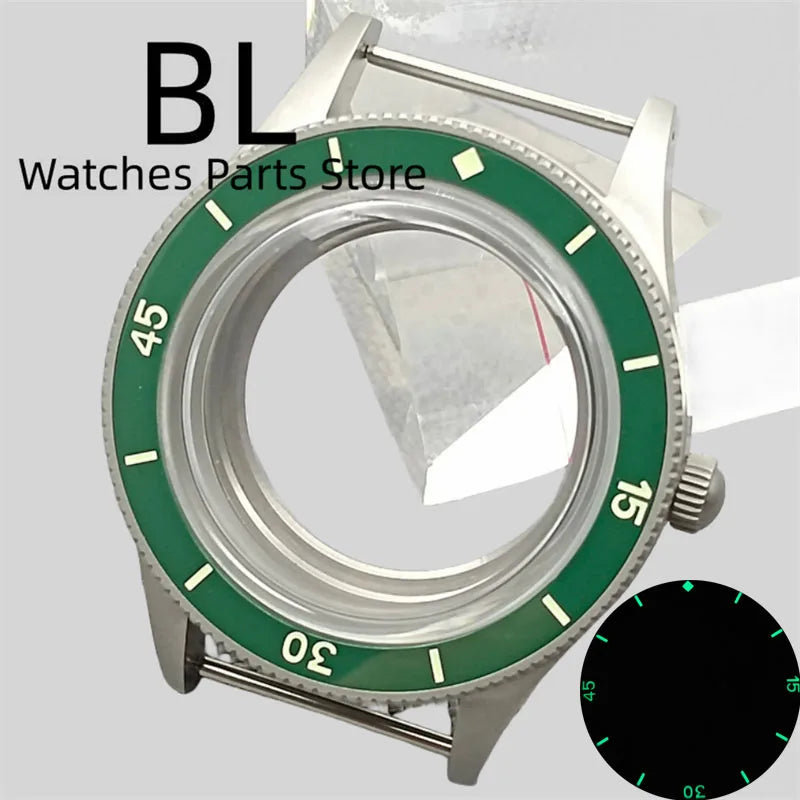 Miyota 9015 watch Case Fifty Fathoms 40mm Retro Domed Sapphire Luminous Bezel For NH35 NH36 NH34 ETA 2824 PT 5000 Miyota 9015 10bar