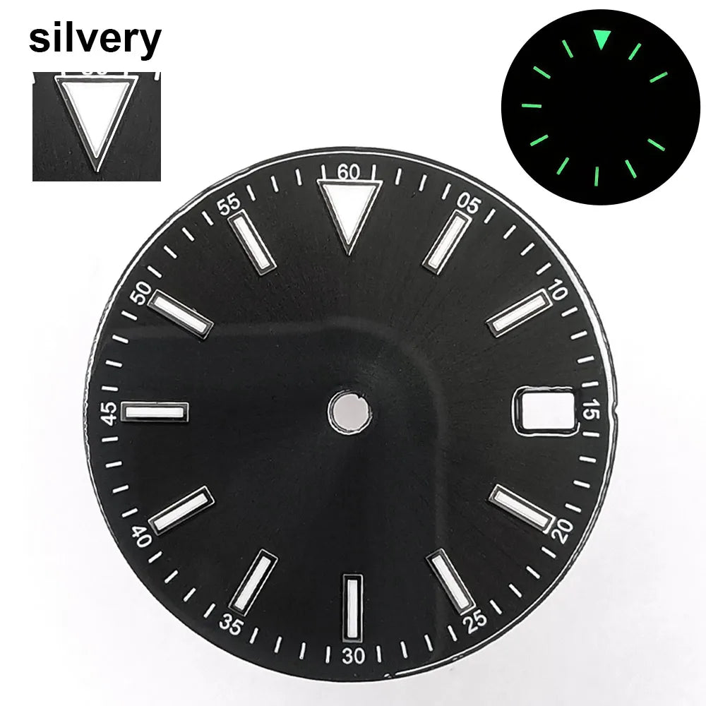 151 type of dials Submariner 28.5mm dial with calendar window suitable for NH35 movement luminous dial can support DIY dial customization name/logo
