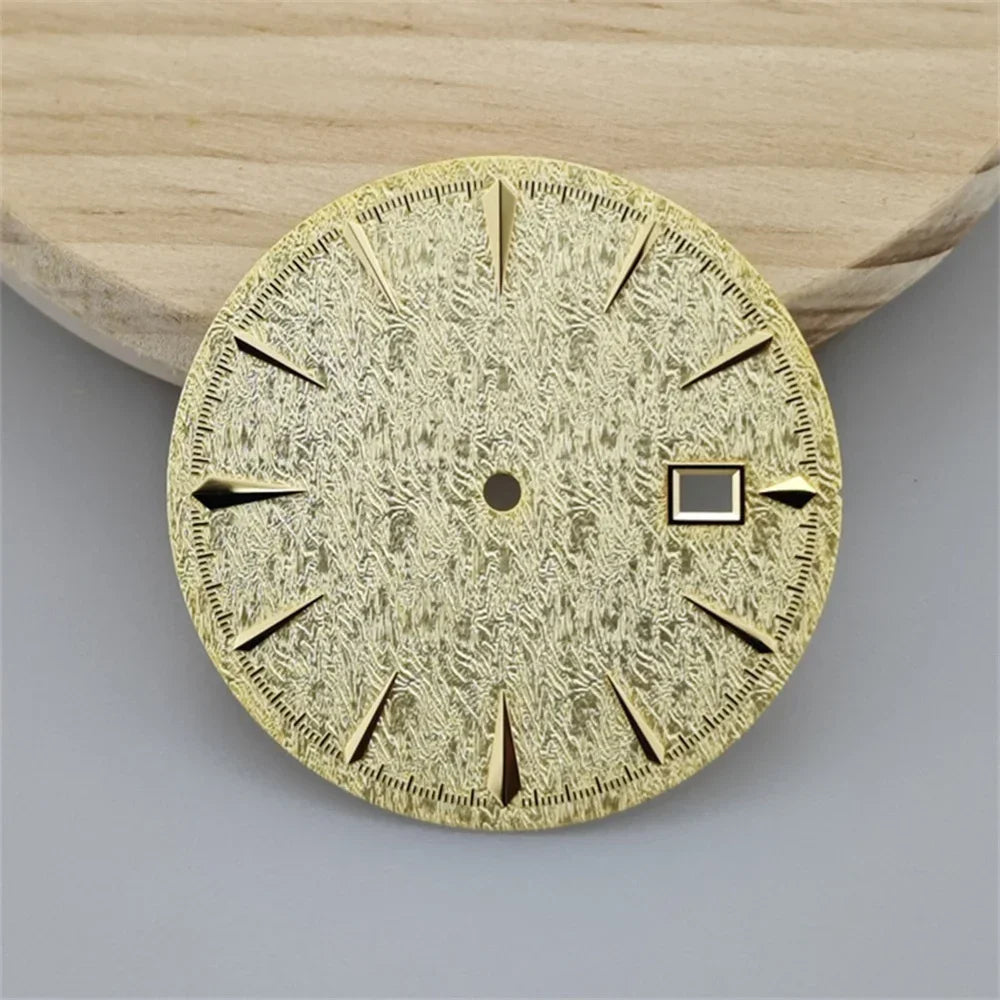 35MM Cocktail Watch Dial for NH35/NH36 Movement Mechanical Watch Face Vertical Stripes Green Luminous Accessories No Logo