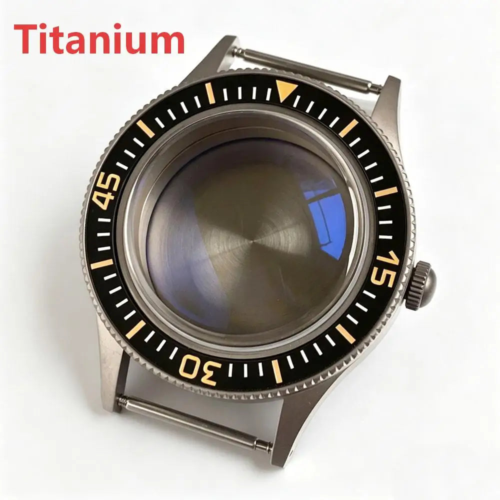 Titanium Watch Case for Fifty Fathoms Diver NH34 NH35 NH36 NH38 ETA2824 PT5000 ST2130 Miyota 8215 821A Movt 20ATM Domed Sapphire