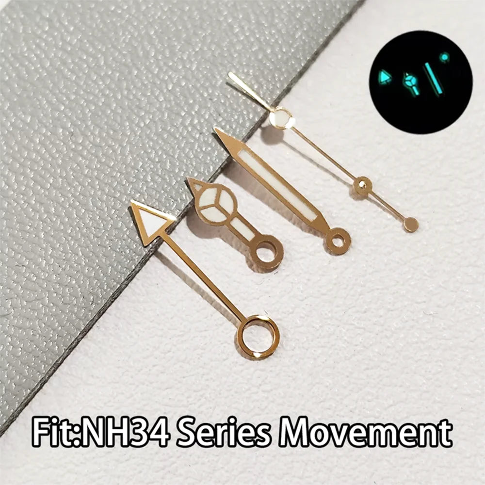 NH34 GMT針 腕時計針パーツ ブルー&グリーン BGW9 夜光 NH35自動巻き腕時計ポインターアクセサリーに適合