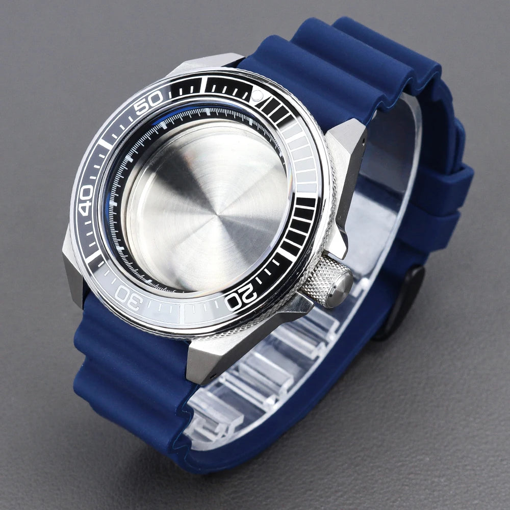 43.8mm Samurai King Watch Case Sapphire Ceramic Insert For Seiko NH35 NH36 NH34 Movement Mod 10ATM