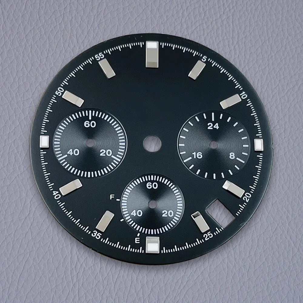 29.5mm VK63 Dial Chronograph Green Luminous High Quality Watch Modification Accessories