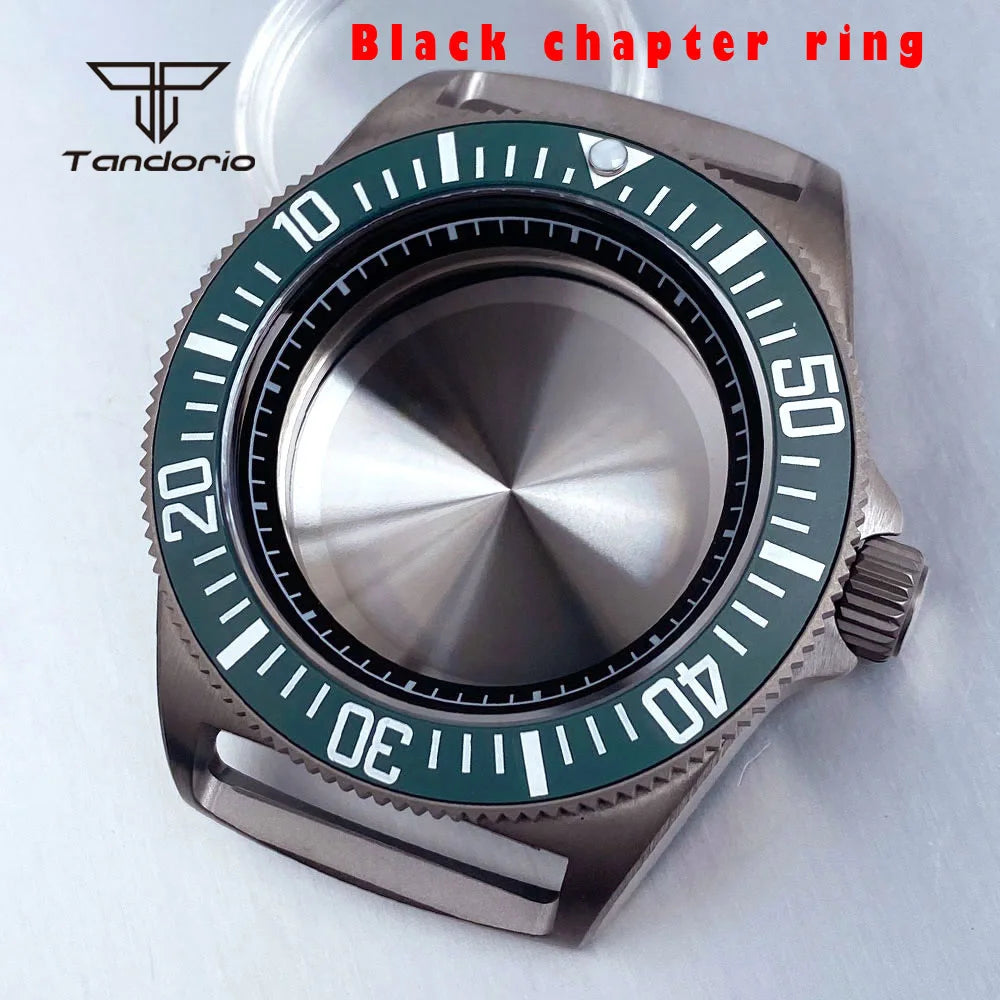 42mm Titanium Dive Watch Case Black/Blue/Green Bezel Sapphire Fit NH35 NH36 NH38 ETA2824 PT5000 Wristwatch Mod Parts Accessories