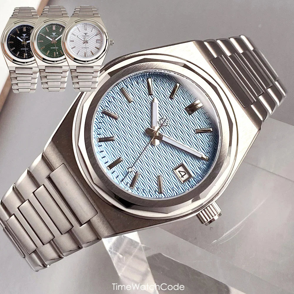Automatic Watch Engineer Mod 40mm Tandorio TD332K Japan NH35A Waves Dial 10BAR Sapphire Crystal