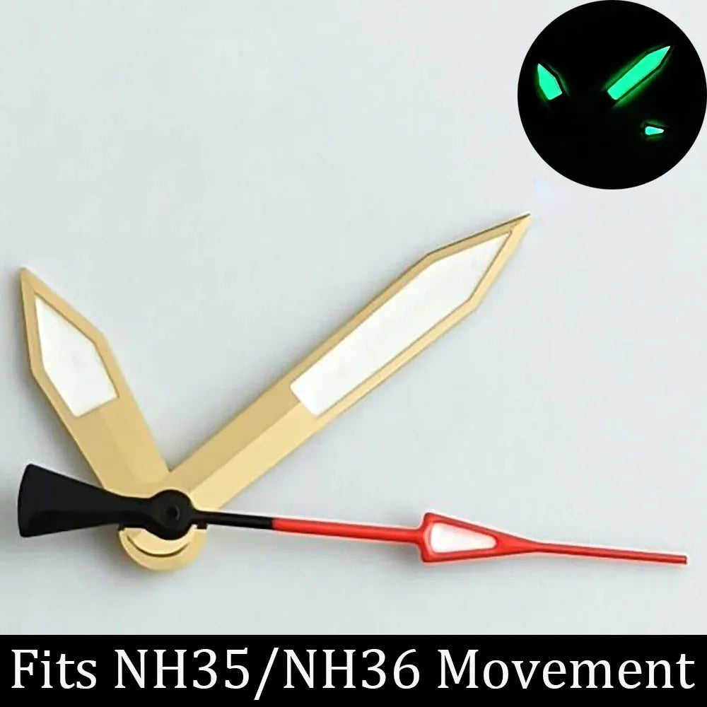 high-quality Watch accessories watch pointer NH series 35 NH36 hands green luminous suitable for N H35/ NH36 movement