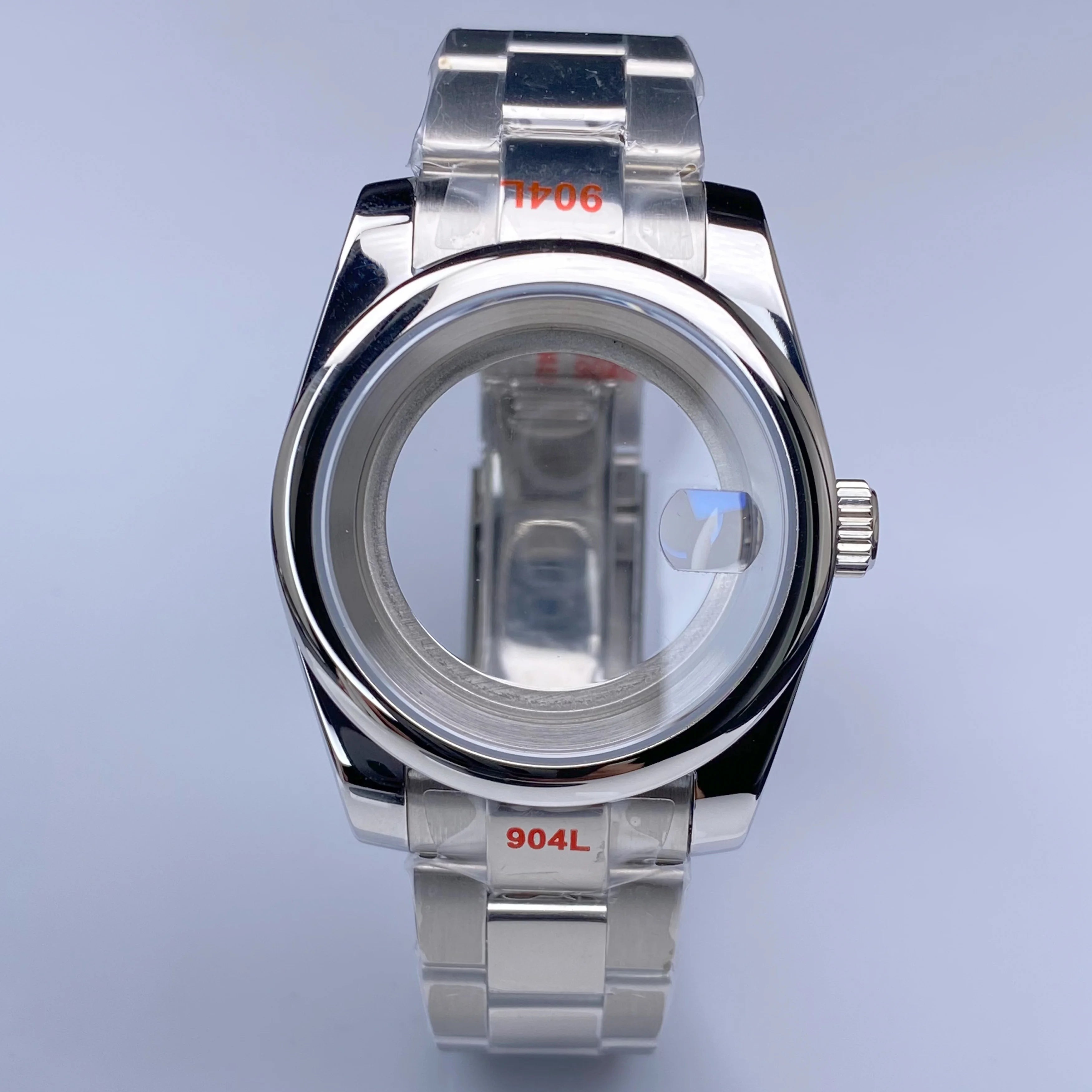 Fluted NH35 watch case Oyster 36/39mm High Quality Sliver Stainless Steel Sapphire Glass fit NH34 NH35 NH36 Movement Accessories Watch case