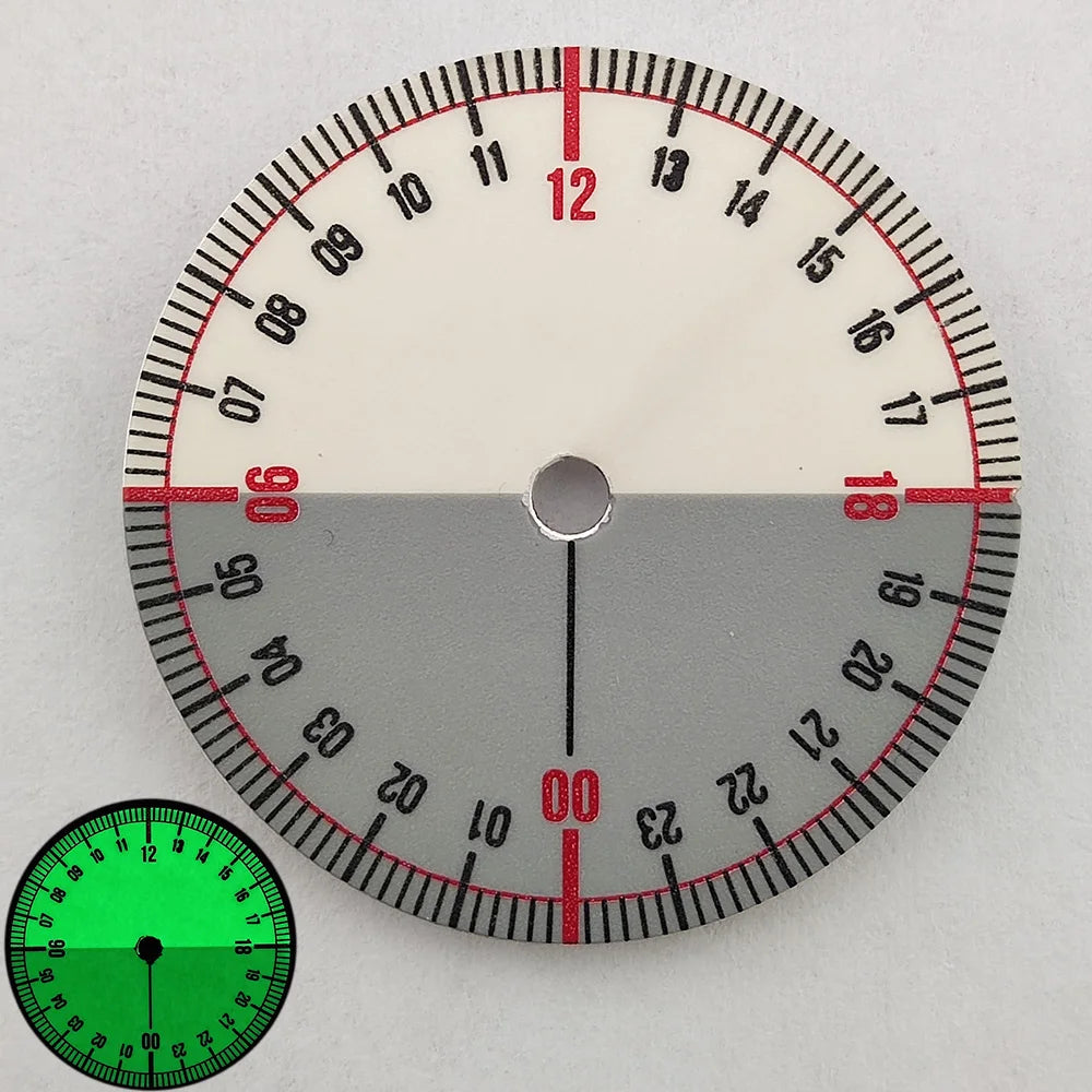 28.5mm dial 24-hour NH35 dial Full luminous dial suitable for NH34 NH35 NH36 movement green luminous watch parts FOR WATCH DIAL