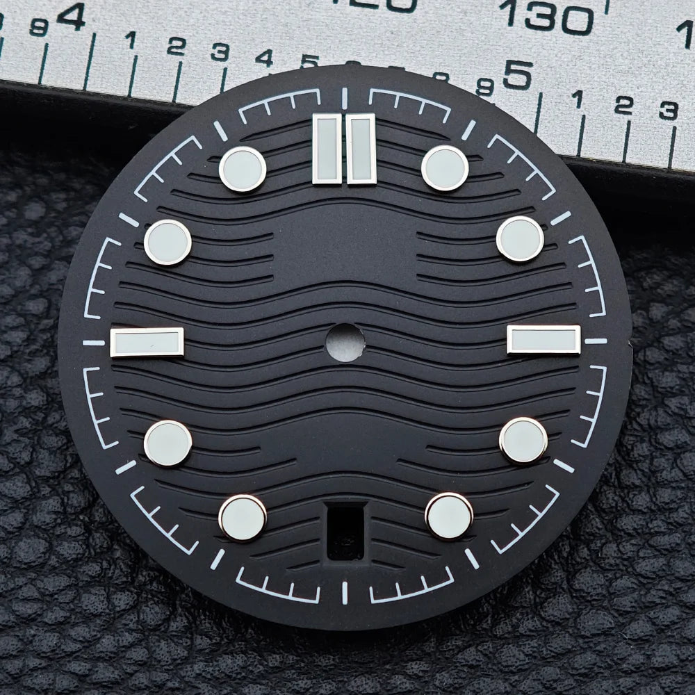 31.7mm seamaster Watch Dial For 300 Series NH35 NH36 Movement 6 O‘clock Date C3 Green Luminous Mechanical Watch Parts