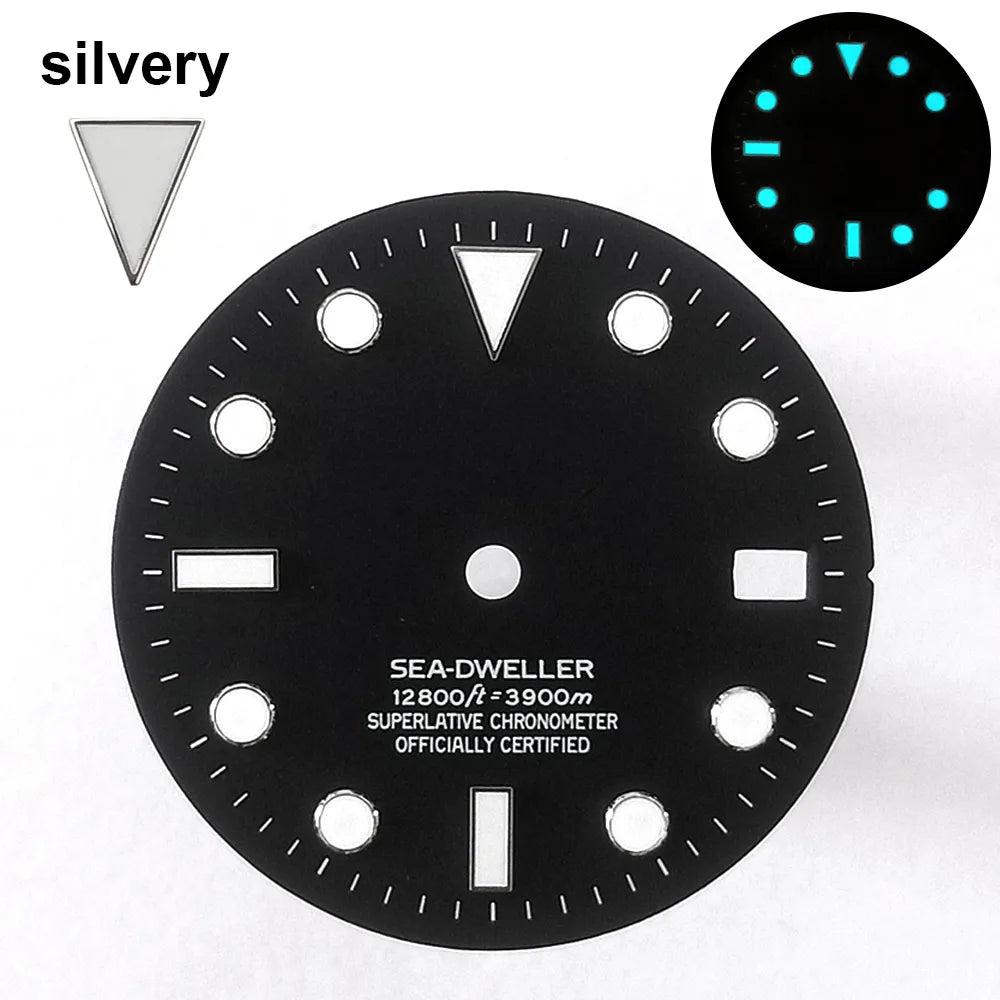 151 type of dials Submariner 28.5mm dial with calendar window suitable for NH35 movement luminous dial can support DIY dial customization name/logo