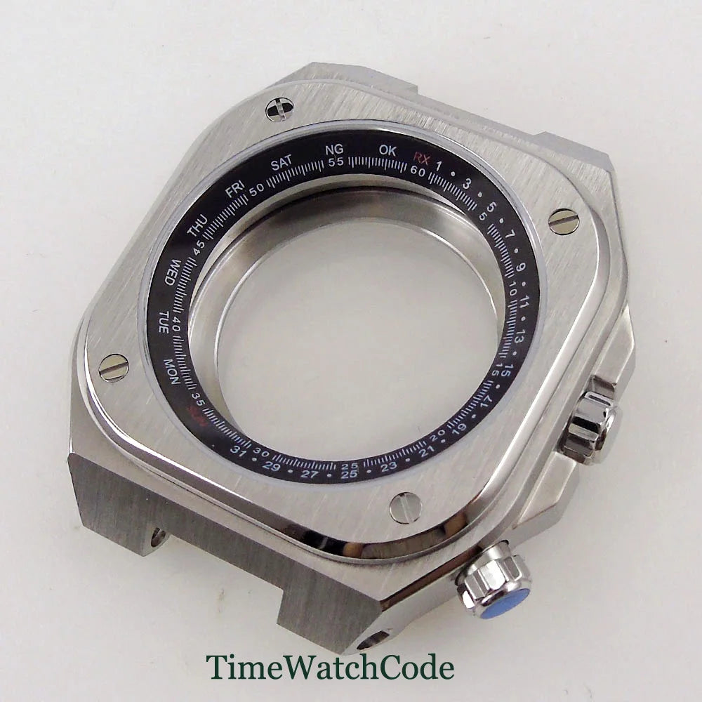 42mm Br-05 Watch Case Rotating Chapter Ring for NH35A NH36A NH34 ETA2824 PT5000 etc Square Case Sapphire Glass Back 10ATM