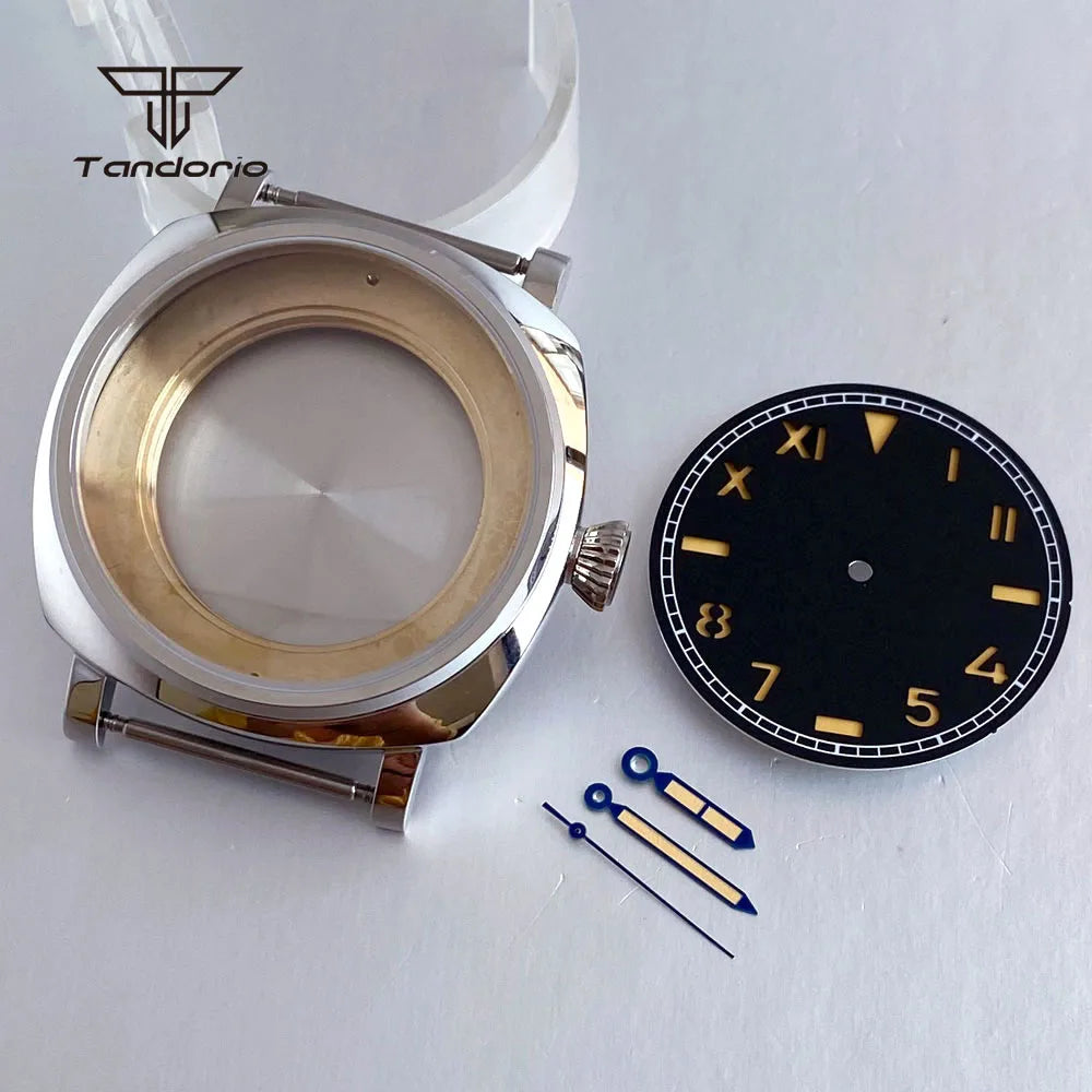 Polished Square Watch Case 42mm Rediomir Mod Parts 35mm Sandwich Dial+Hands Fit NH35 NH36 NH38 Miyota8215 821A 8205 ETA2824 PT5000 ST2130 Sapphire