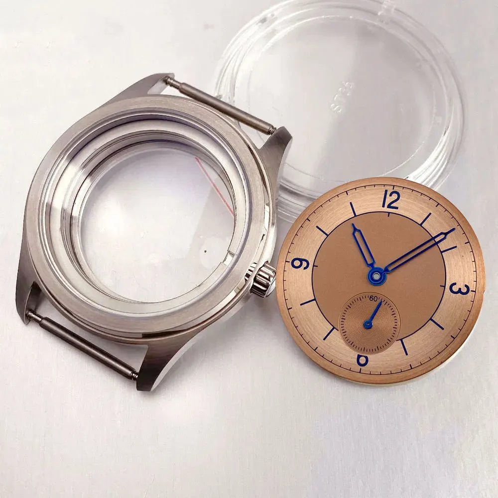 38mm Watch Case for ST1701 Silver Stainless Steel Watch with 31mm Dial Somed Sapphire 5ATM