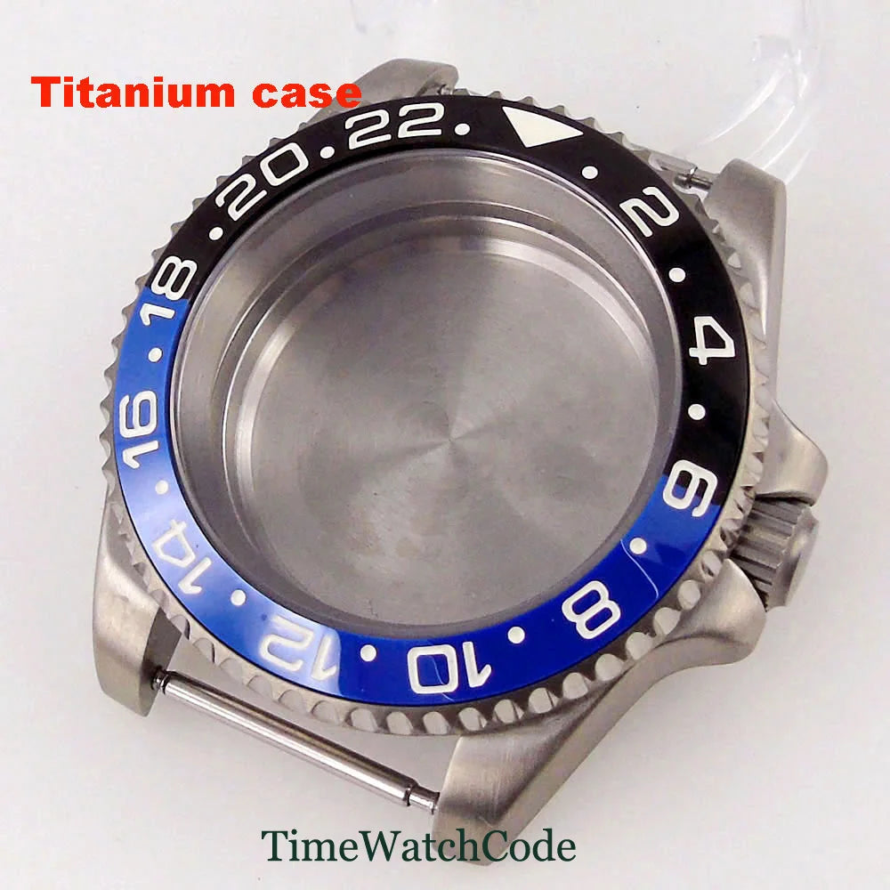 Titanium Watch Case 40mm Sub Diver  200m Waterproof Fit for NH35 NH36 ETA2824 PT5000 Antiallergry Sapphire Crystal Screw-in Crown