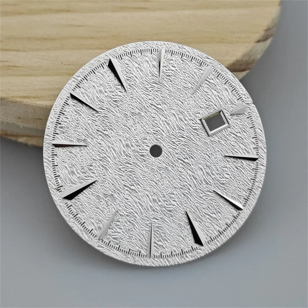 35MM Cocktail Watch Dial for NH35/NH36 Movement Mechanical Watch Face Vertical Stripes Green Luminous Accessories No Logo