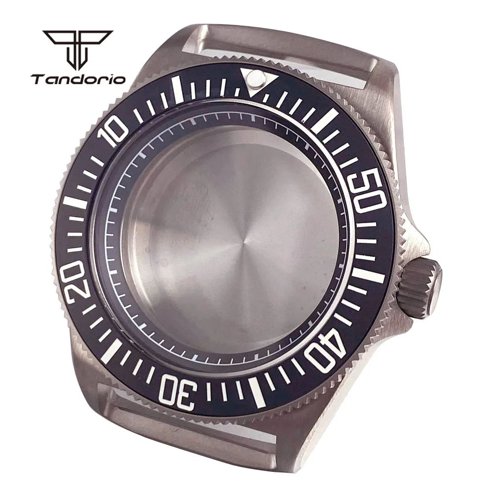 42mm Titanium Dive Watch Case Black/Blue/Green Bezel Sapphire Fit NH35 NH36 NH38 ETA2824 PT5000 Wristwatch Mod Parts Accessories