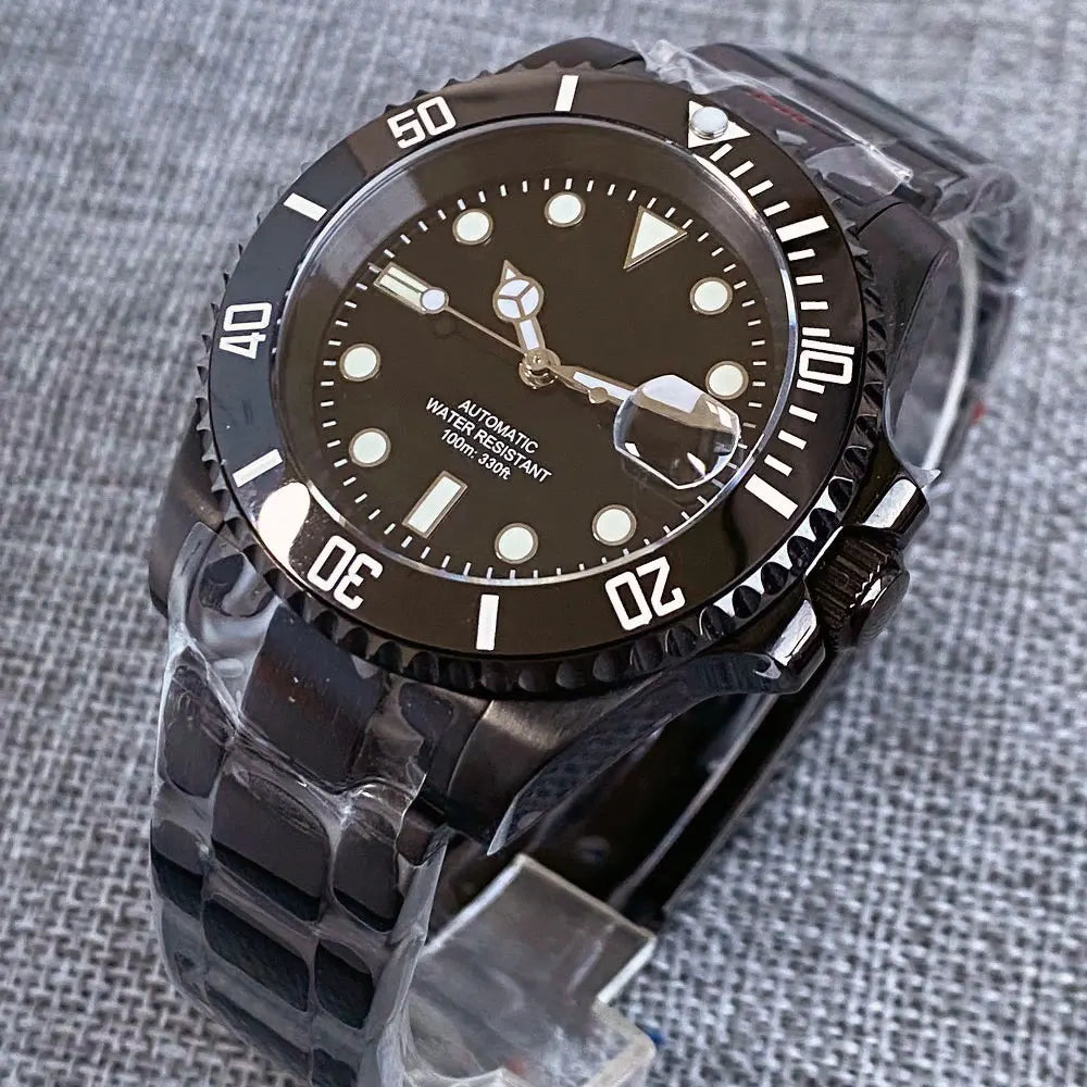 Black Submariner Tandorio TD265K Japan NH35 Mechanical 40mm Dive Watch 200M Waterproof Lume Sapphire