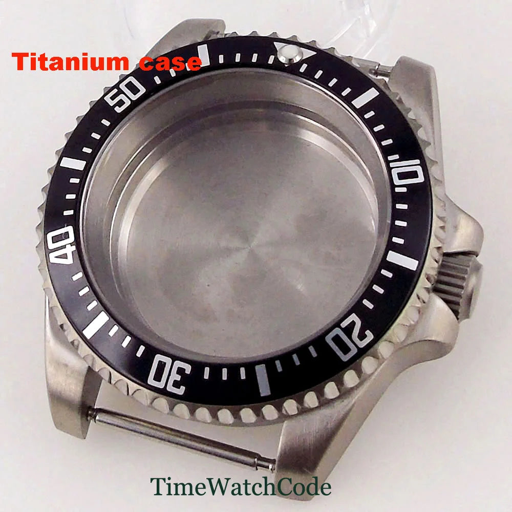 Titanium Watch Case 40mm Sub Diver  200m Waterproof Fit for NH35 NH36 ETA2824 PT5000 Antiallergry Sapphire Crystal Screw-in Crown