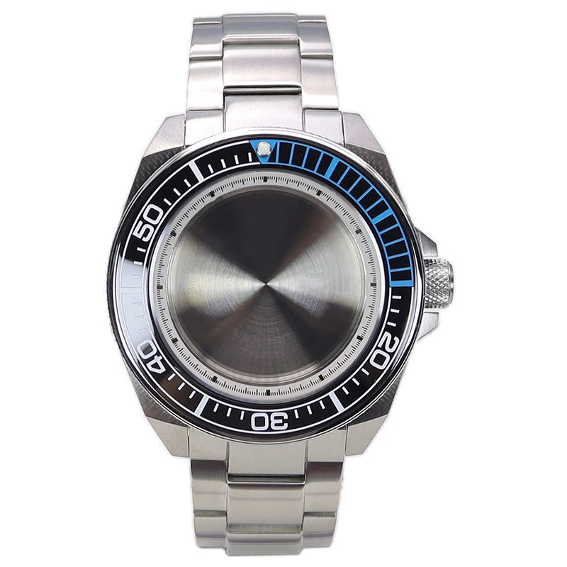 43.8mm Modified Samurai Watch Case Sapphire For NH35 NH36 NH38 4R36 Movements 100M Waterproof